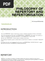 Philosophy of Repertory and Repertorisation