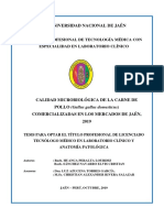 CALIDAD MICROBIOLÓGICA DE LA CARNE DE POLLO (Gallus Gallus Domesticus) COMERCIALIZADAS EN LOS MERCADOS DE JAEN 2019