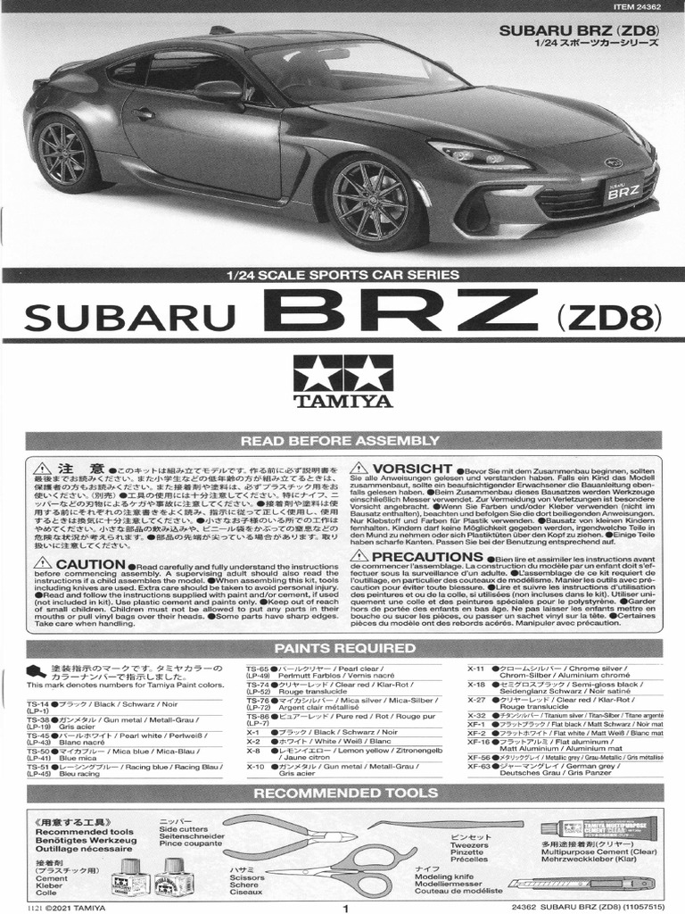 その他 M i i i Subaru BRZ Tamiya 24362 | PDF