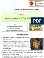 Waste Generation From Vegetables