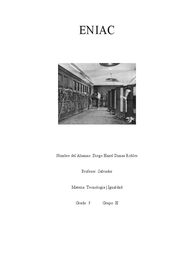 ENIAC - Primera Computadora | PDF