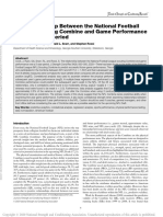 The Relationship Between The NFL Scouting Combine and Game Performance Over A 5-Year Period