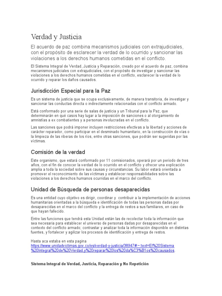 Verdad y Justicia PDF Justicia Crimen y violencia