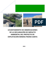 Minera Piedra Santa: Diseño de labores mineras y ciclo de operaciones