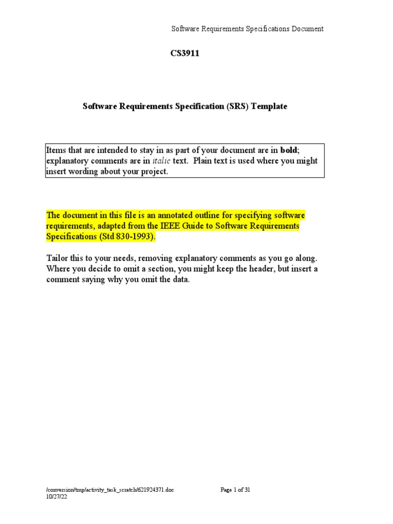 Sports Link SRS Overview | PDF | Specification (Technical Standard ...