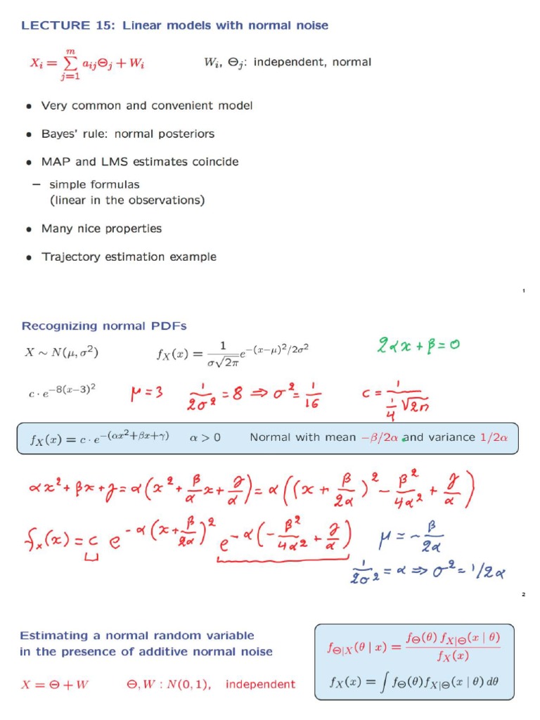 Linear models with normal noise estimating parameters in the presence