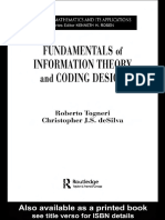 Togneri Fundamentals of Information Theory and Coding Design Discrete Mathematics and It Sapplications