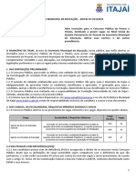 Edital Nº 051-2019 - Concurso Público Educação Itajaí - Agentes