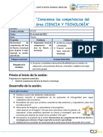 Conocemos La Organización Del Área de CIENCIA Y TECNOLOGÍA - III Ciclo-1°y2°