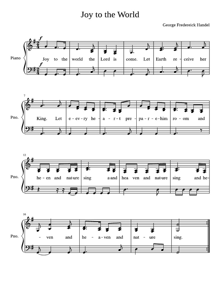 Joy To The World Handel PDF