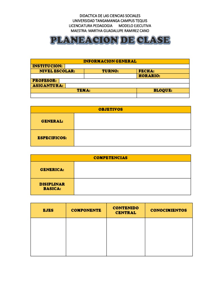 Planeacion de Clase Bachillerato | PDF