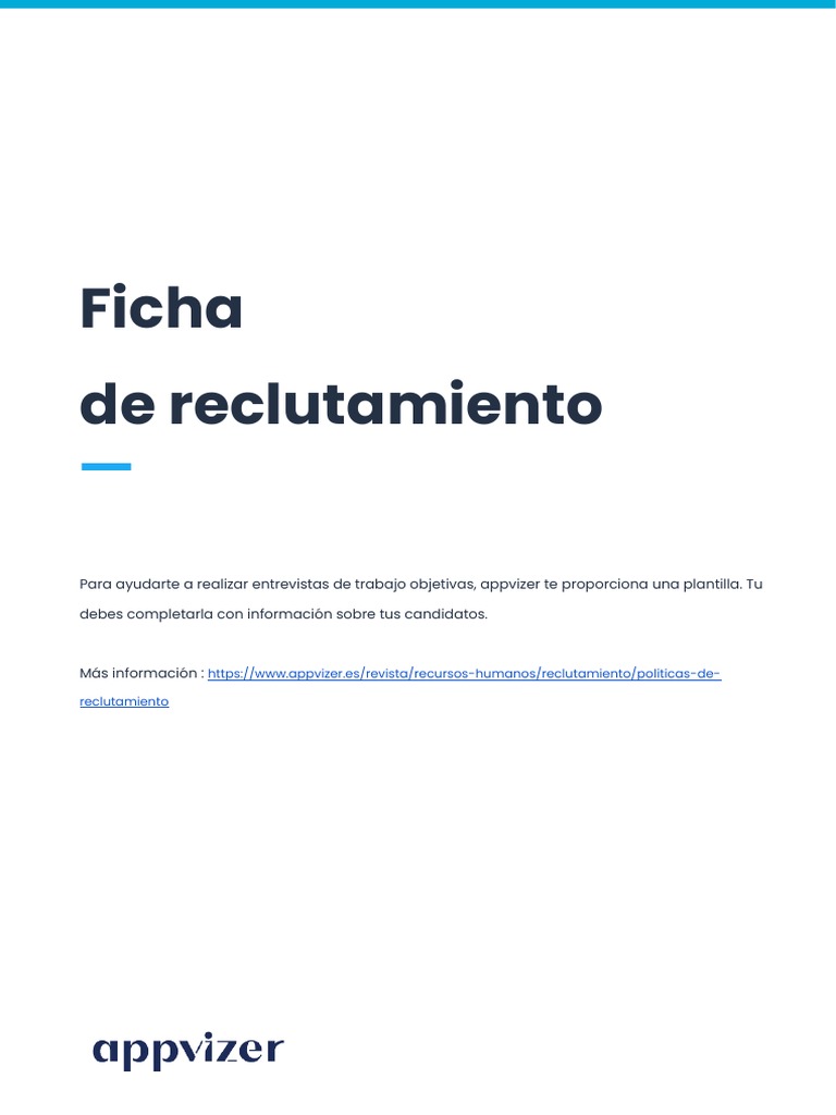 Ficha de Reclutamiento para Entrevistas | PDF | Crecimiento personal y ...