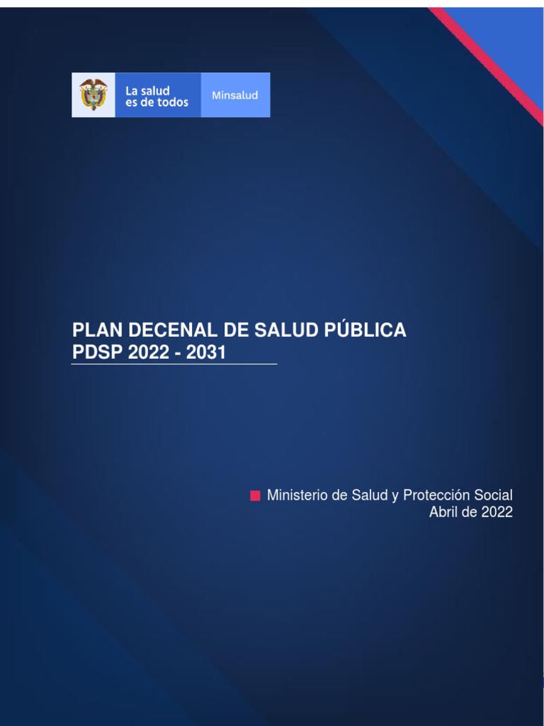 Documento Plan Decenal Salud Publica 2022 2031 Pdf Derechos Humanos