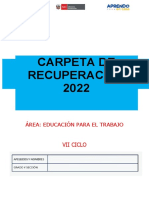 CARPETA DE RECUPERACIÓN DE EPT 3° SEC - 2021 Dime Gracias Papi