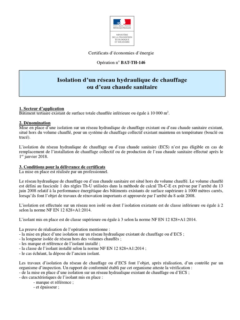 Isolation réseau hydraulique BAT-TH-146 | PDF | Isolation thermique