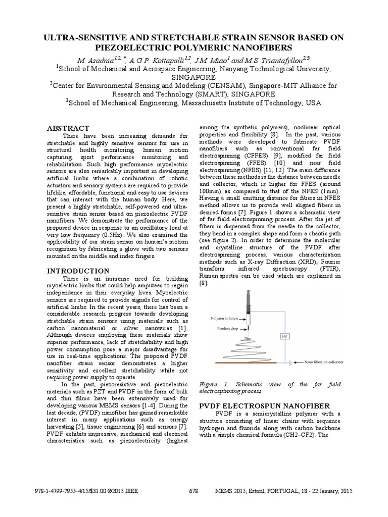 PVDF Sensor Paper PDF Piezoelectricity Sensor