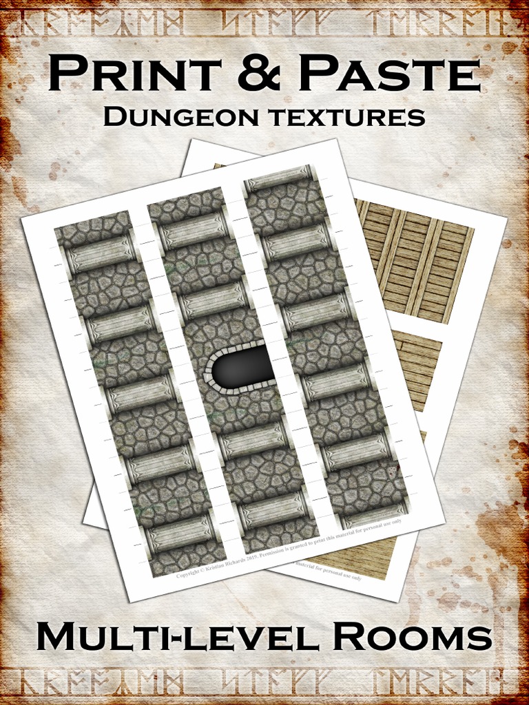 Print paste dungeon textures multi level rooms pdf