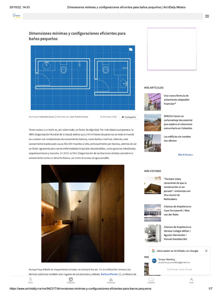 Dimensiones Mínimas y Configuraciones E... para Baños Pequeños ...