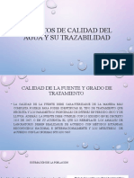 Aspectos de calidad del agua y su trazabilidad