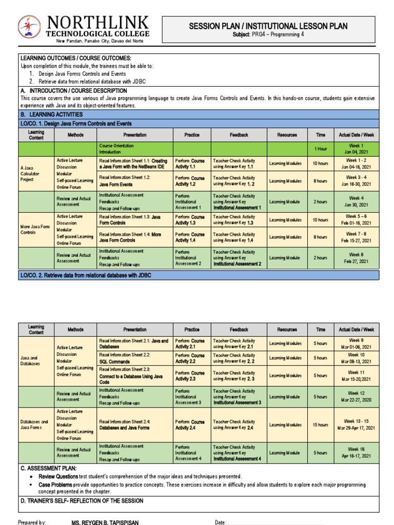 A. Session Plan - PRG | PDF | Learning | Computing