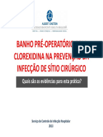 Banho pré-operatório com clorexidina reduz infecção cirúrgica