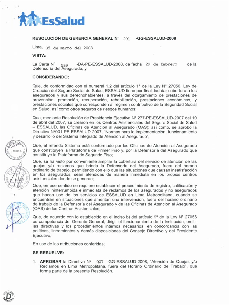 Atención de Quejas en EsSalud 2008 | PDF | Lima