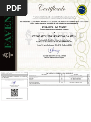Certificado de Conclusão de Curso - COM FUNDO (Capacitação) - César Augusto Venâncio Da Silva - BIOLOGIA - 240 HORAS (2)