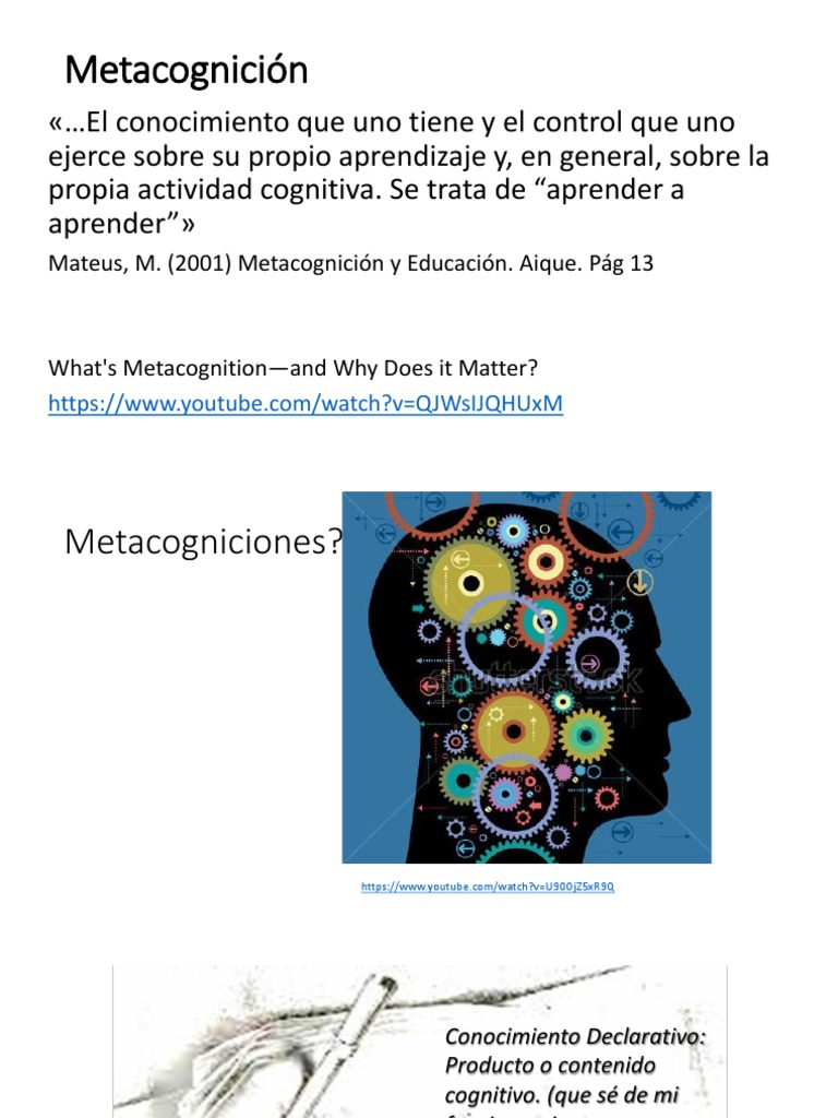 Estrategias de Metacognición en Aprendizaje | PDF | Teoria de la mente ...
