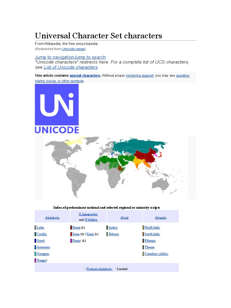 Universal Character Set Characters PDF Character Encoding Typography