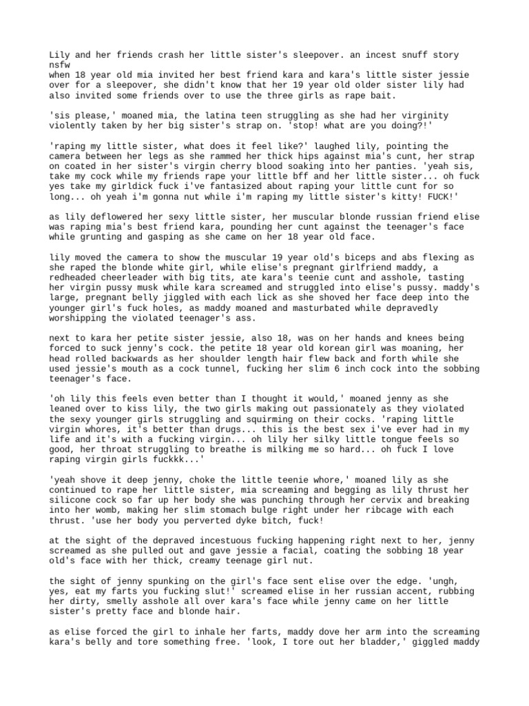 Lily and Her Friends Crash Her Little Sister's Sleepover. An Incest Snuff Story | PDF | Anatomy