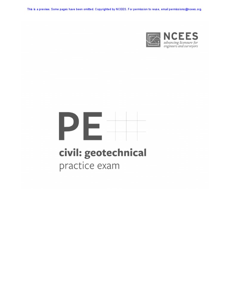 PE Civil Geotechnical Practice Exam - Sample | PDF | Test (Assessment ...