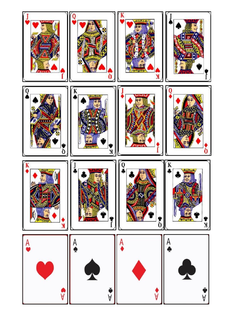 16 Cartas Poker para Imprimir PDF