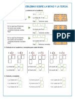 Ficha de Matemática 09-09 Resolvemos Problemas Sobre La Mitad y La Tercia.