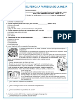 Ficha de Educación Religiosa 06-09 Las Parábolas Del Reino La Parábola de La Oveja Perdida