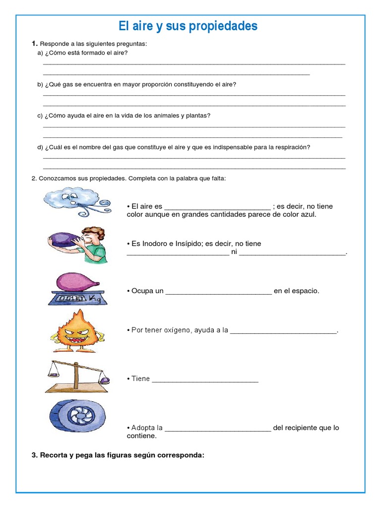 Ficha de Ciencia y Tecnología 18-08 El Aire y Sus Propiedades | PDF ...