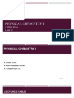 Physical Chemistry I: CHEM 3310 1444 H