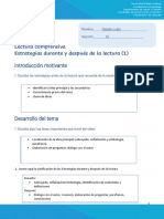 Ejercicio 3, Sesión 25, Estrategias Durante y Después de La Lectura, Primer Ciclo 2022