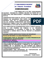 Comunicado Reunion de PPFF Jornada de Limpieza y Retorno A Clases 27oct2022