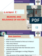 MODULE 1 UNIT 1 SUPPLEMENT - Meaning and Relevance of History (Autosaved)