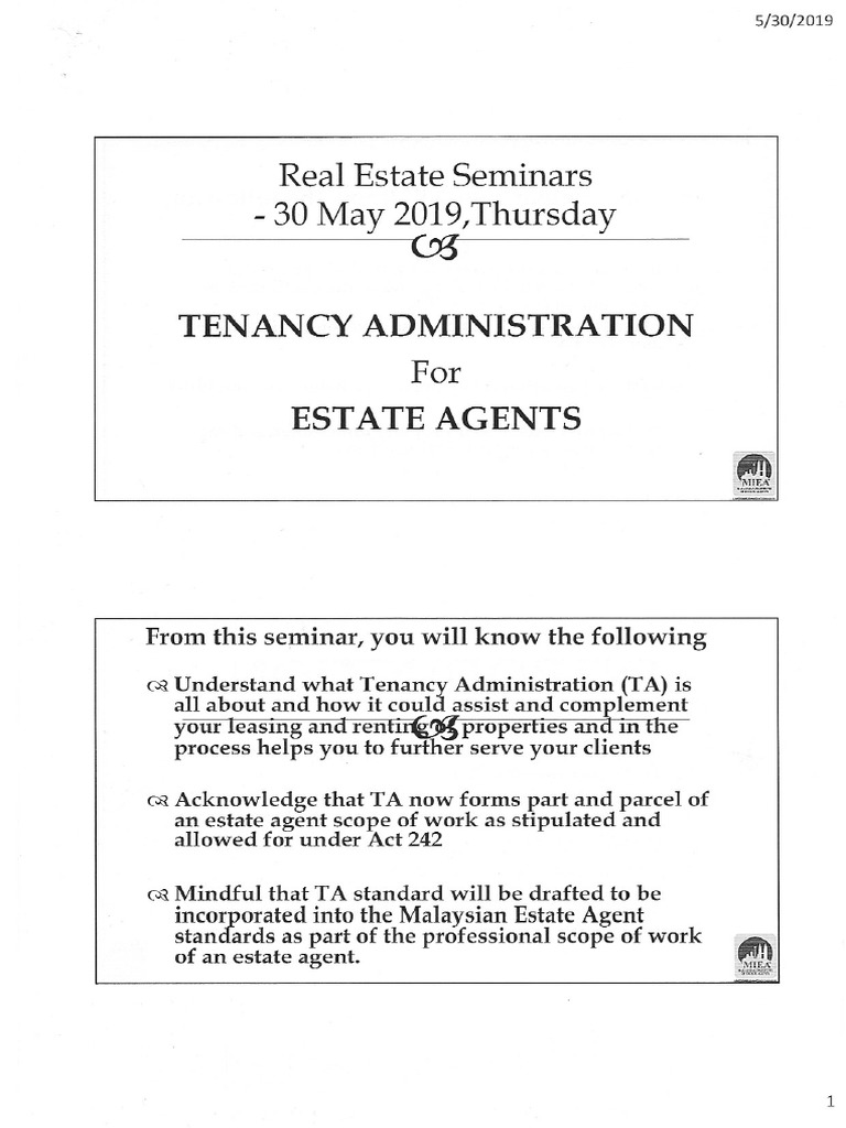 Tenancy Administration - Also How To Get Tenants Out Legally | PDF