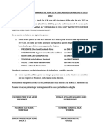 Acta de Eleccion de La Nueva Junta Directiva.