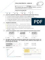 Examen Final de Matemática - Unidad 06 Alumno (A) : - Grado: - Fecha: - N.º Orden