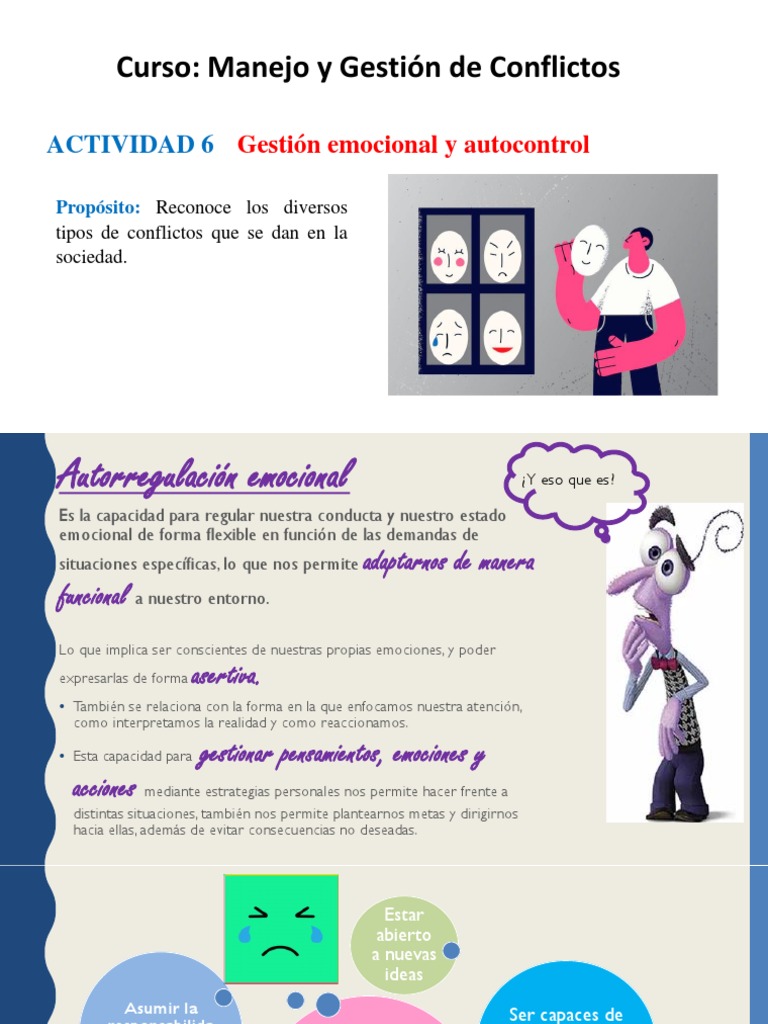 Gestión Emocional y Autocontrol | PDF | Las emociones | Metafísica de ...