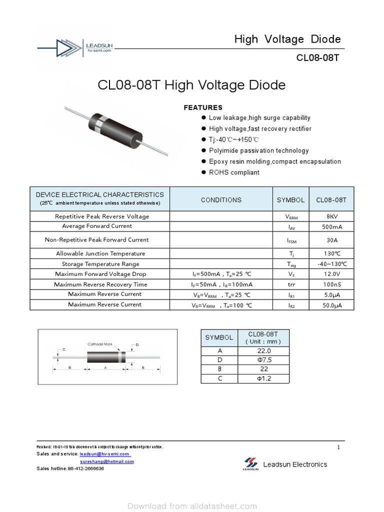 Data Sheet PDF Diode Semiconductor Devices