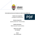 UNAH-VS Investigación de Operaciones II Ejercicio práctico No.1 Teoría de Colas