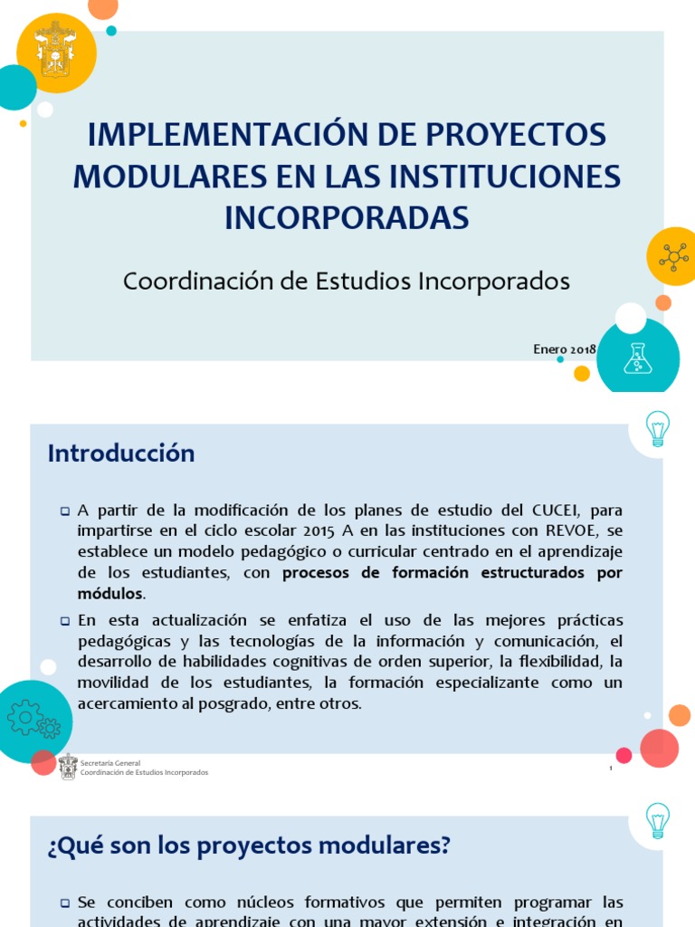 Proyectos Modulares en CUCEI 2018 | PDF