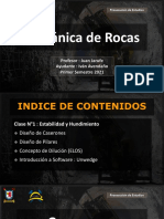 Mecánica de Rocas 2 Ayudantia 3 Pilares - Prosecución de Estudios