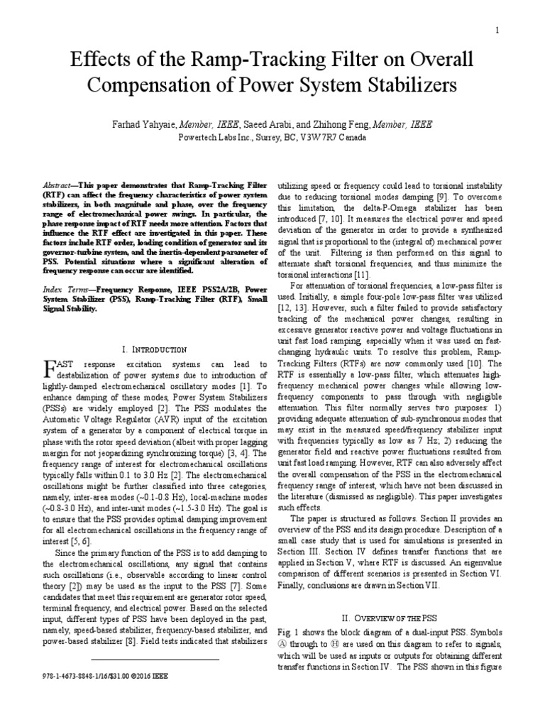 Effects of the ramp tracking filter on overall compensation of power