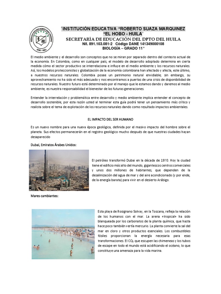 El Impacto Del Ser Humano | PDF | Antropoceno | Entorno natural