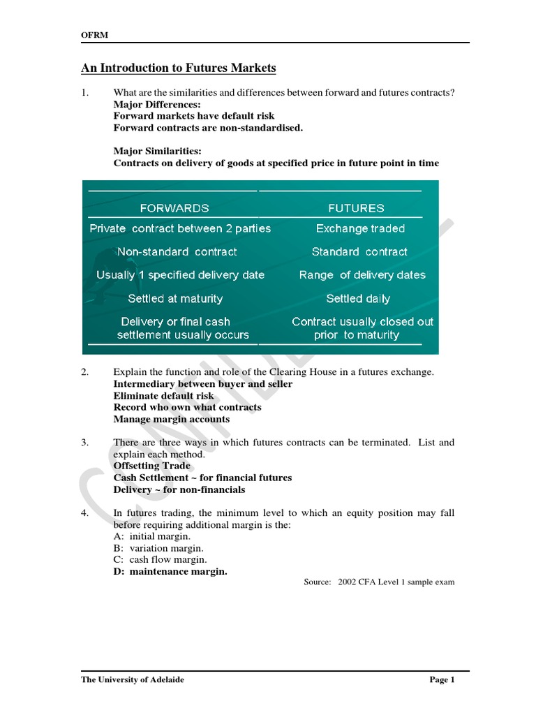 An Introduction To Futures Markets-S | PDF | Futures Contract ...
